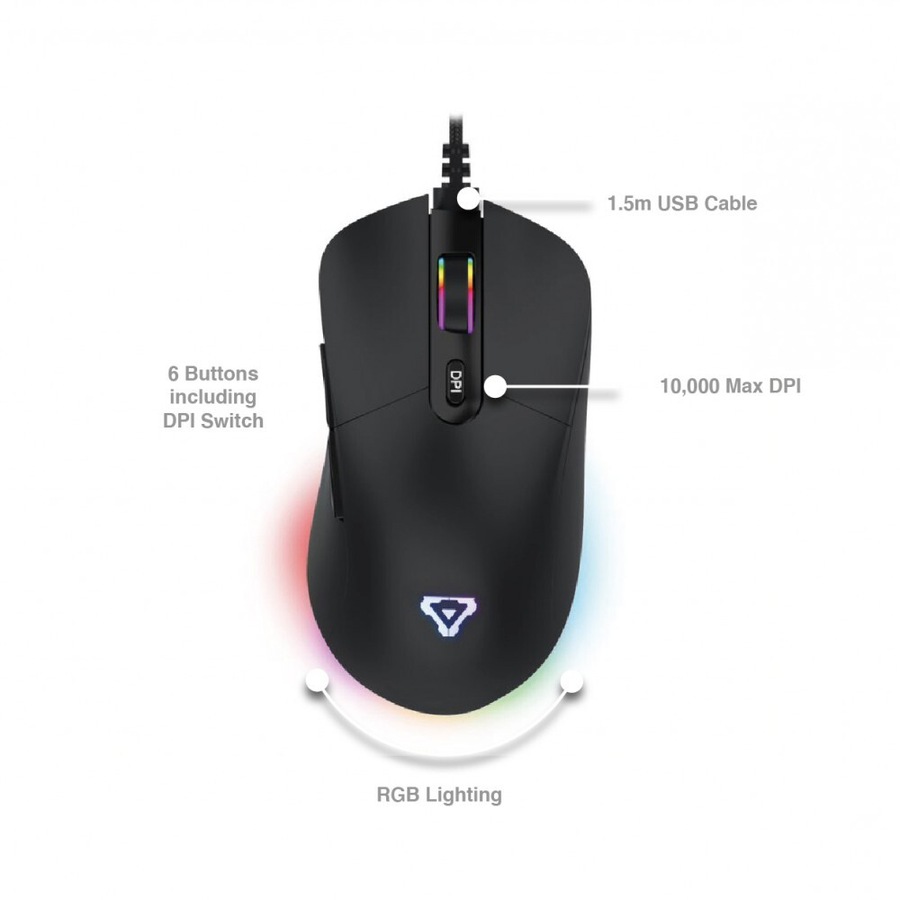 4pc Laser Gaming Ultimate Bundle Wired Keyboard Mouse Headset & Mousepad Black