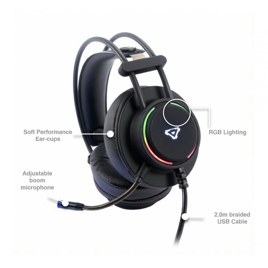 4pc Laser Gaming Ultimate Bundle Wired Keyboard Mouse Headset & Mousepad Black