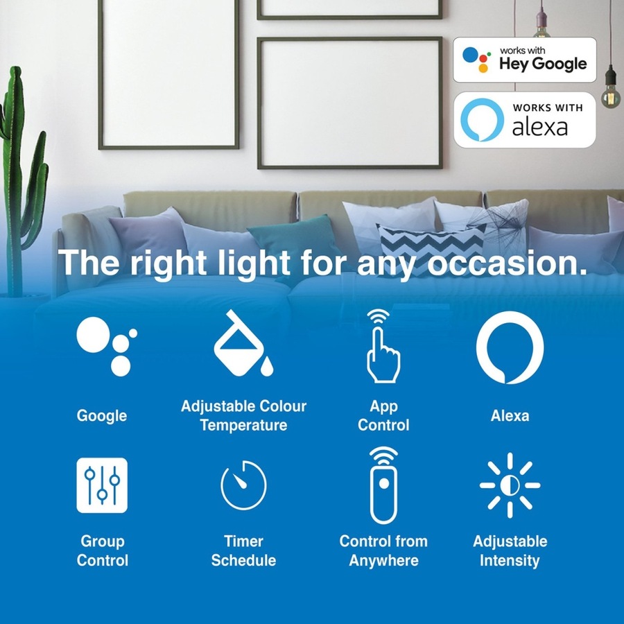 4pc Laser Smart Bulb B22 Wi-Fi Enabled Voice Control LED Light White