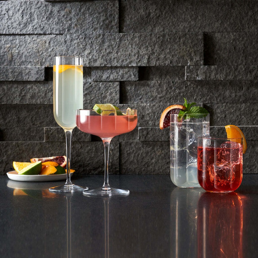 4pc Luigi Bormioli Jazz 300ml Cocktail Coupe Glasses Set Drink Stemware Clear