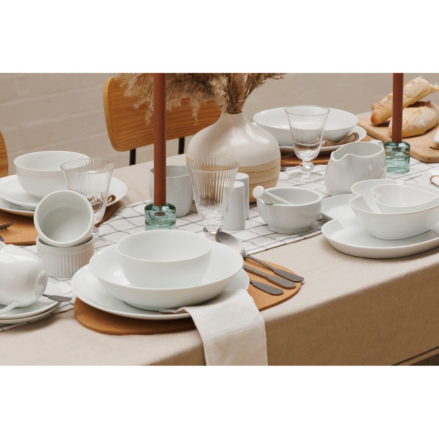 4pc Mikasa Chalk Kitchen Porcelain Cereal Bowl Set 14cm White