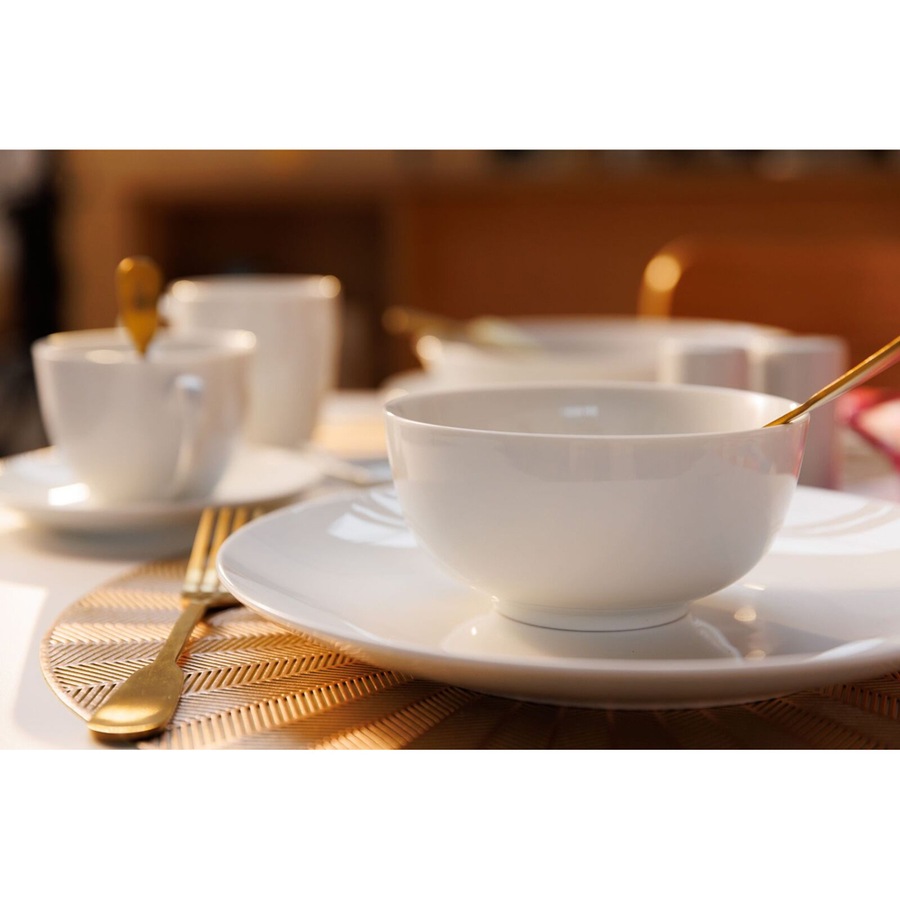 4pc Mikasa Chalk Kitchen Porcelain Cereal Bowl Set 14cm White