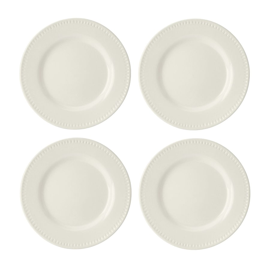 4pc Mikasa Cranborne Stoneware Everyday Dining Side Plate Set, 21cm - Cream