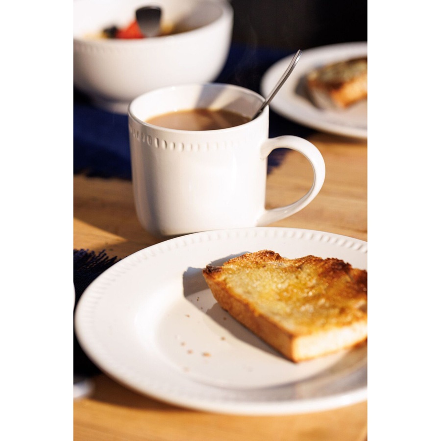 4pc Mikasa Cranborne Stoneware Everyday Dining Side Plate Set, 21cm - Cream