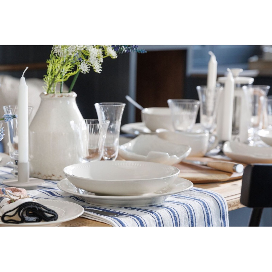 4pc Mikasa Cranborne Stoneware Everyday Dining Side Plate Set, 21cm - Cream