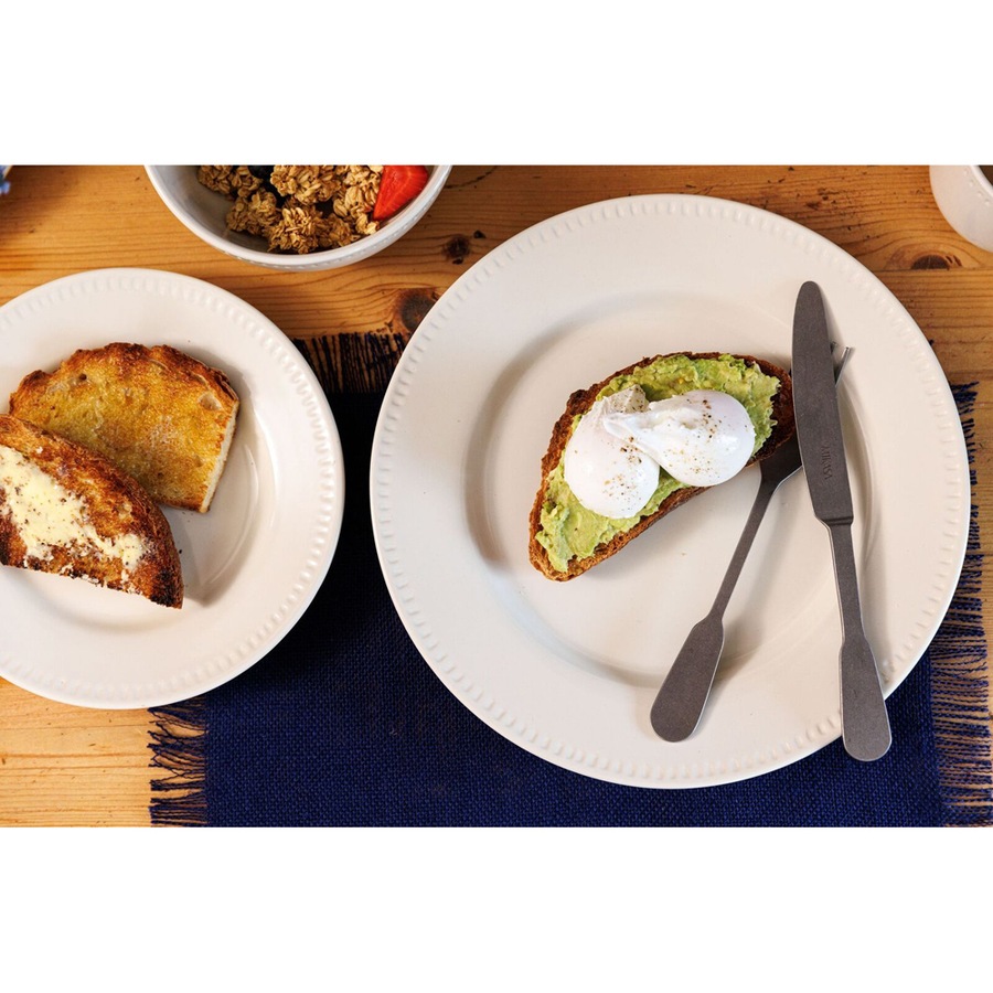 4pc Mikasa Cranborne Stoneware Everyday Dining Side Plate Set, 21cm - Cream