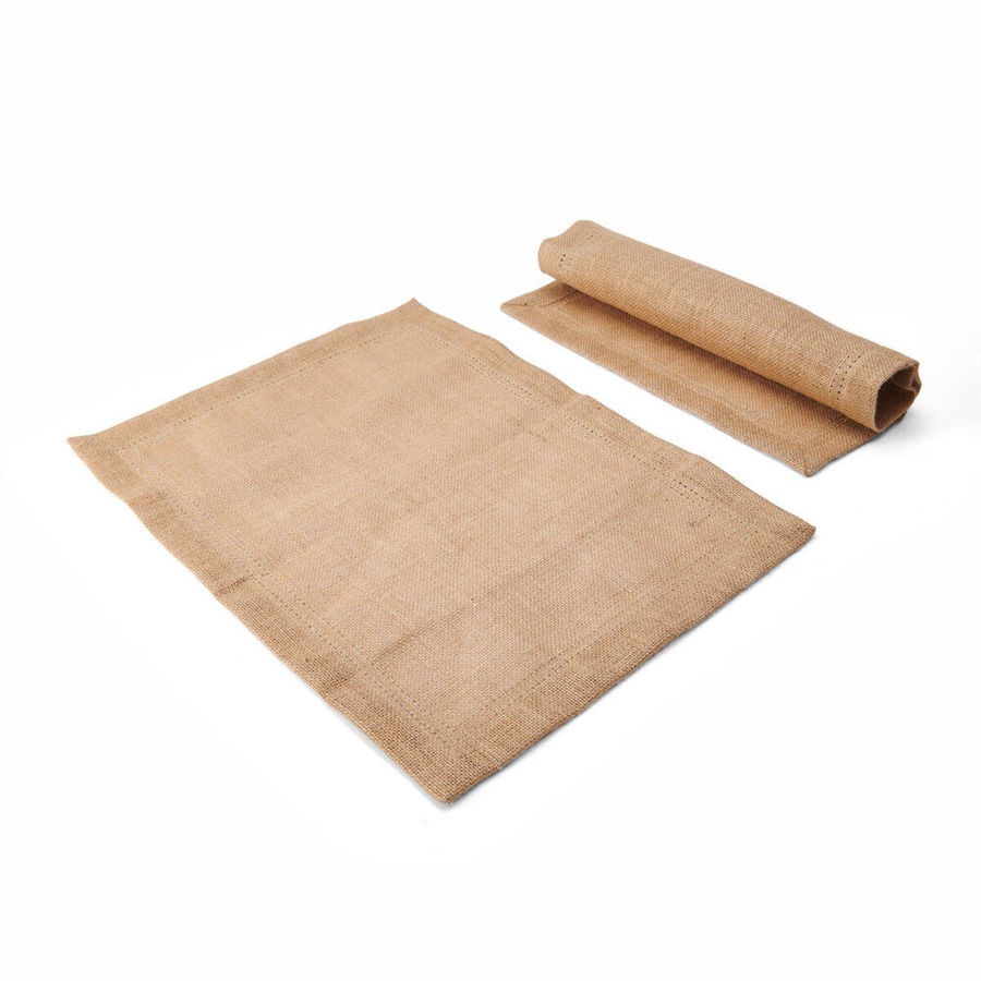 4pc Mikasa Rectangular 35 x 45cm Jute Dining Table Placemats Natural