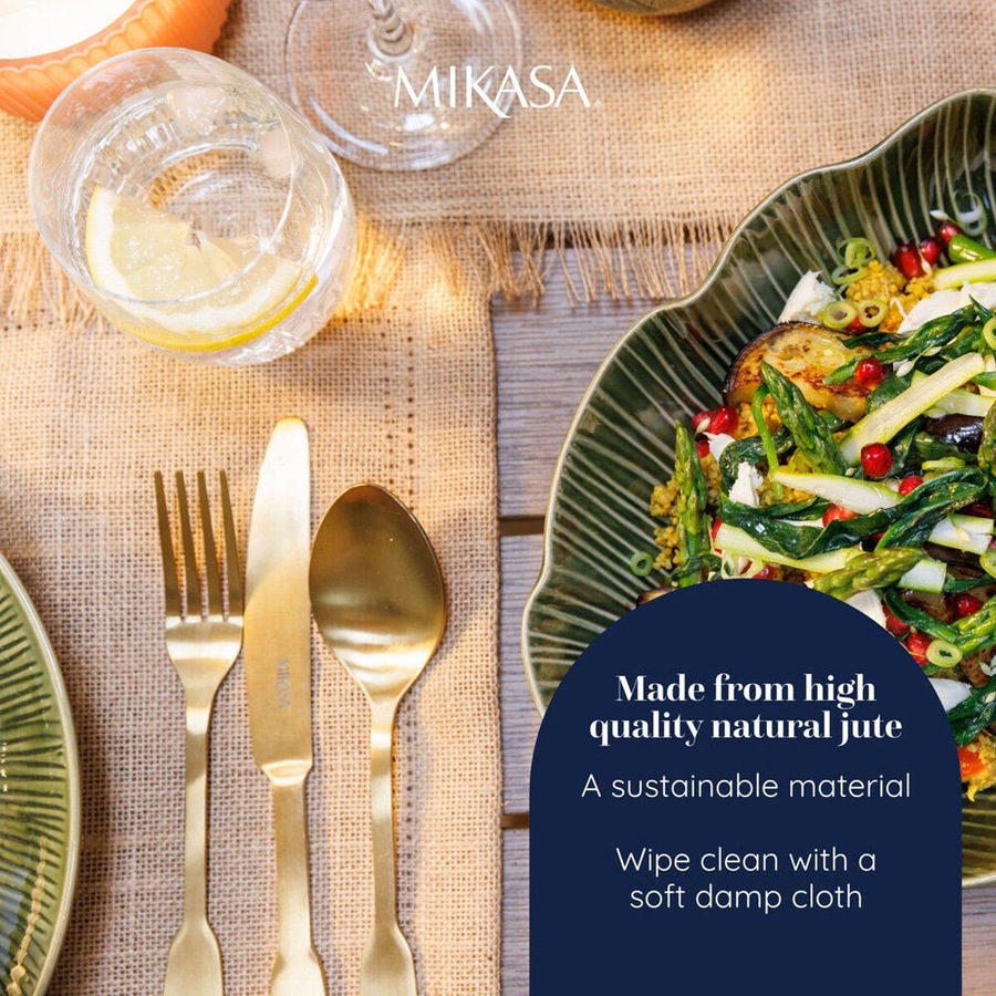 4pc Mikasa Rectangular 35 x 45cm Jute Dining Table Placemats Natural