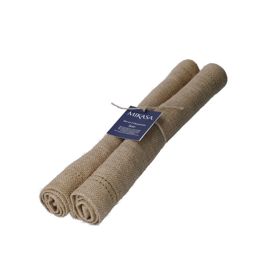 4pc Mikasa Rectangular 35 x 45cm Jute Dining Table Placemats Natural