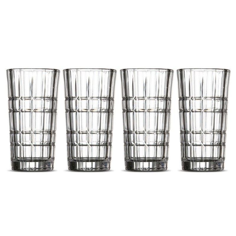 Buy 4pc Salt & Pepper Bond Lined Highball 370ml Cocktail/Water Drinking