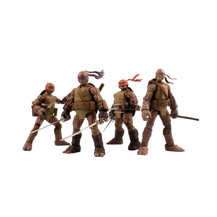 4pc Teenage Mutant Ninja Turtles Comics Zombie 5" BST AXN Figure