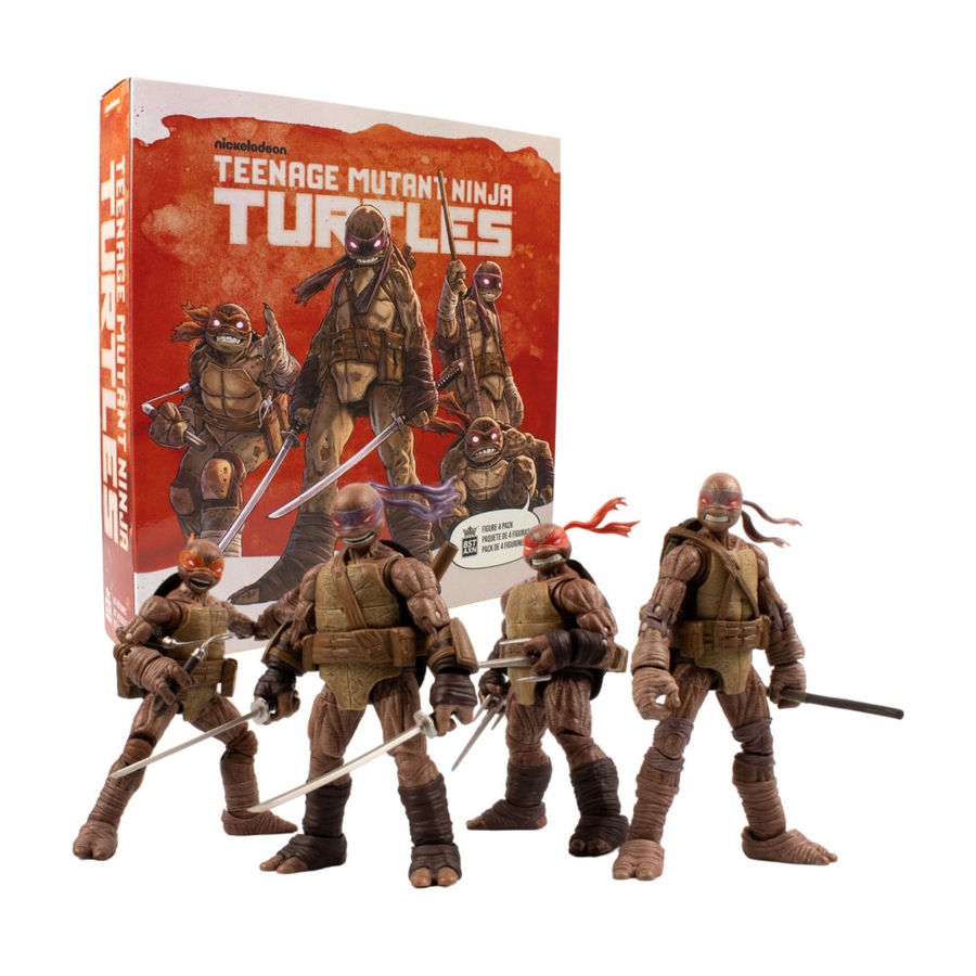 4pc Teenage Mutant Ninja Turtles Comics Zombie 5" BST AXN Figure