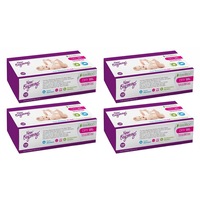 4PK 100pc New Beginnings 20x19cm Bamboo Dry Baby Wipes Fragrance Free Tissue