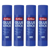 4PK Artline 40g Glue Stick Adhesive School/Office Washable Acid Free Paste Clear