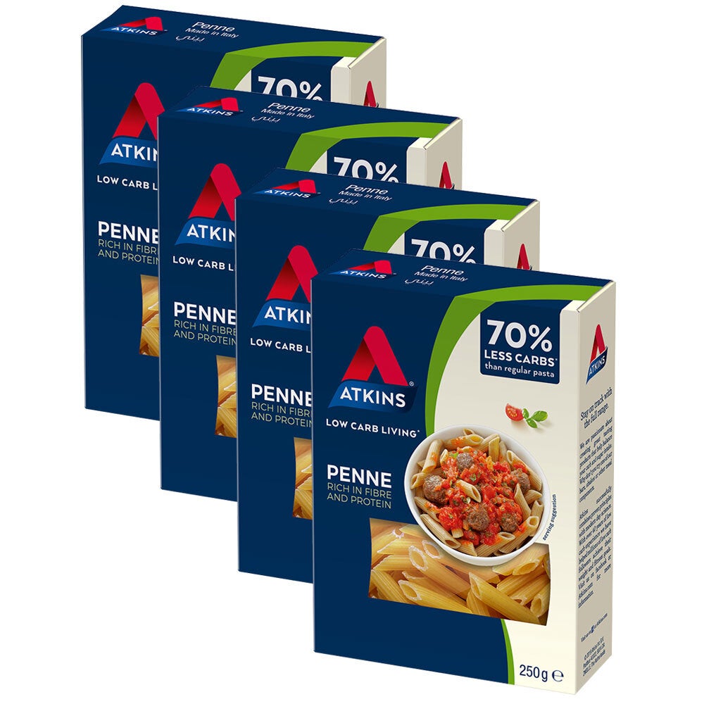 4PK Atkins 250g Low Carb Weight Management/Diet Healthy Penne Pasta Noodles