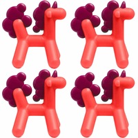 4PK Boon Prance Silicone Teether Baby/Newborn Teething Toy Unicorn 0m+ Pink/PP