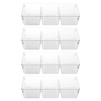 4PK Boxsweden Crystal Storage Tray Organiser BPA Free Plastic Container Clear