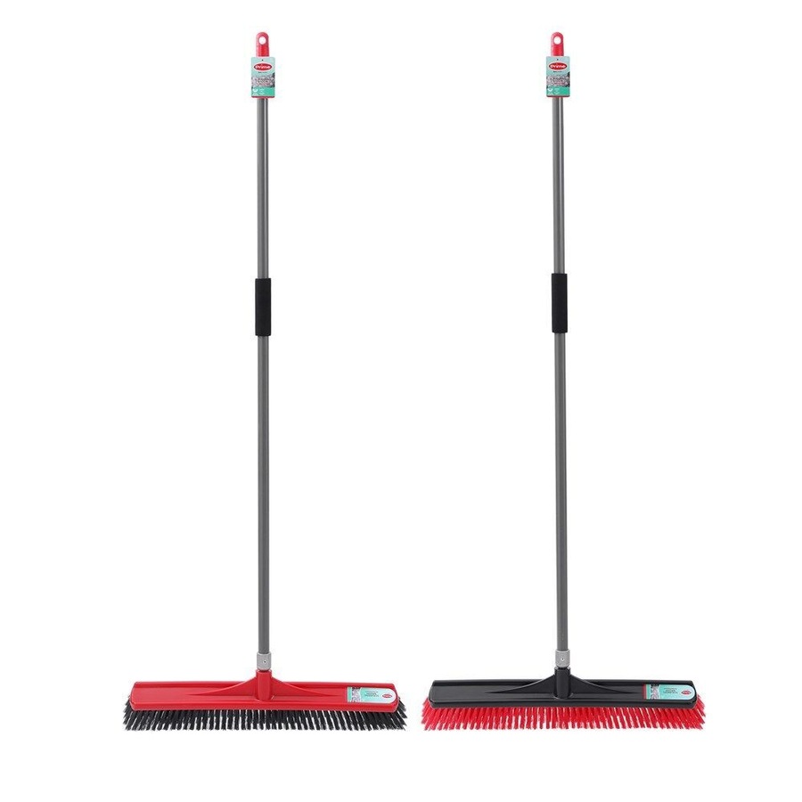 4PK Boxsweden Prime Outdoor Heavy Duty Broom w/ Comfort Grip Handle 60cm Assrtd