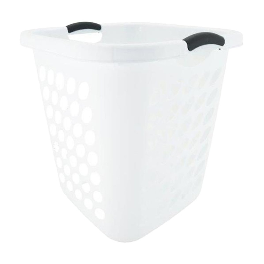4PK Braz Plastic Tall Laundry Basket W/ Handles 45x45x49cm Assorted