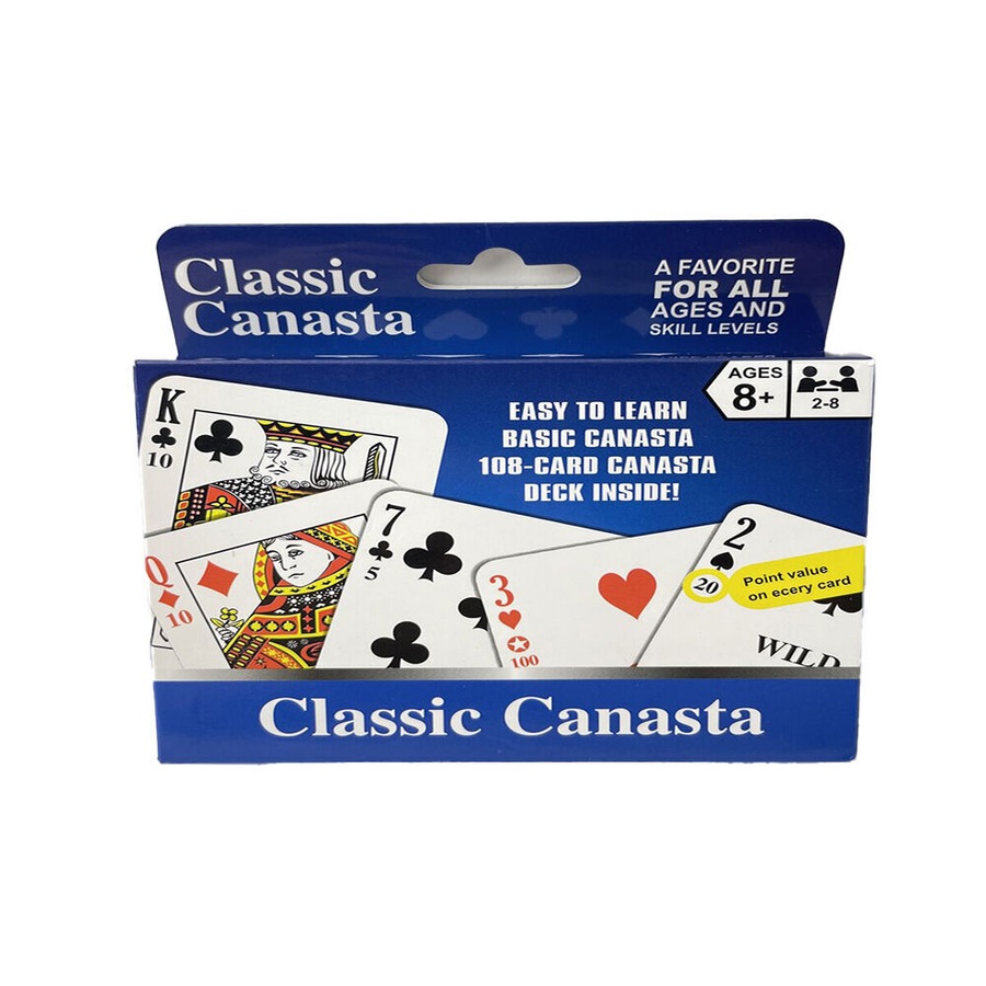 4PK Classic Canasta Playing Card Game w/ Value Points Poker Play Kids/Family 8y+