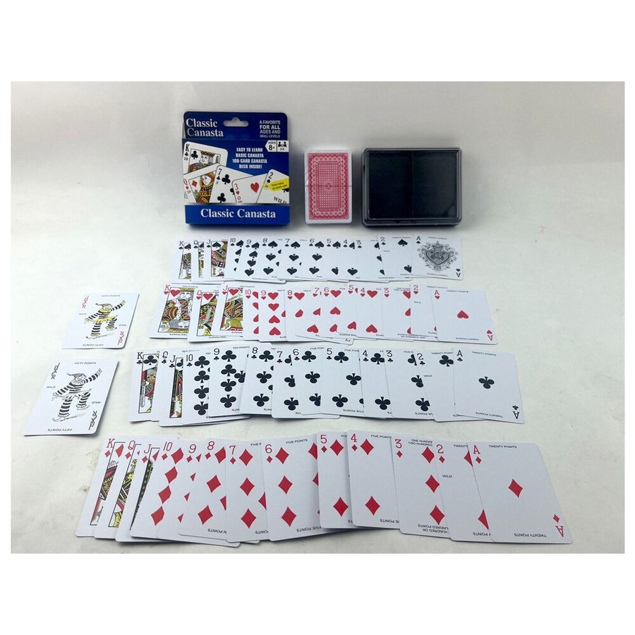 4PK Classic Canasta Playing Card Game w/ Value Points Poker Play Kids/Family 8y+