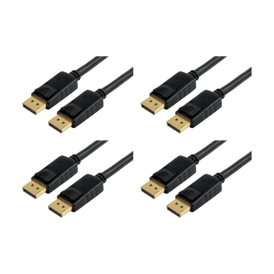 Buy 4PK Comsol DisplayPort Male-Male Computer Cable V1.4 2 Metres Black ...