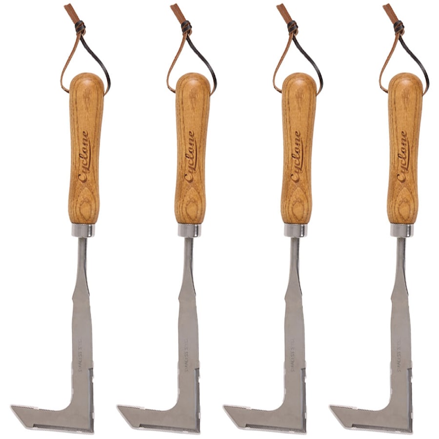 4PK Cyclone Stainless Steel Patio Hand Weeder Weed Removal Garden Tool 33x7.5cm