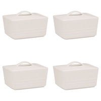 4PK Ecology Signature Porcelain Kitchen Lid Butter Dish Serveware 500g - White