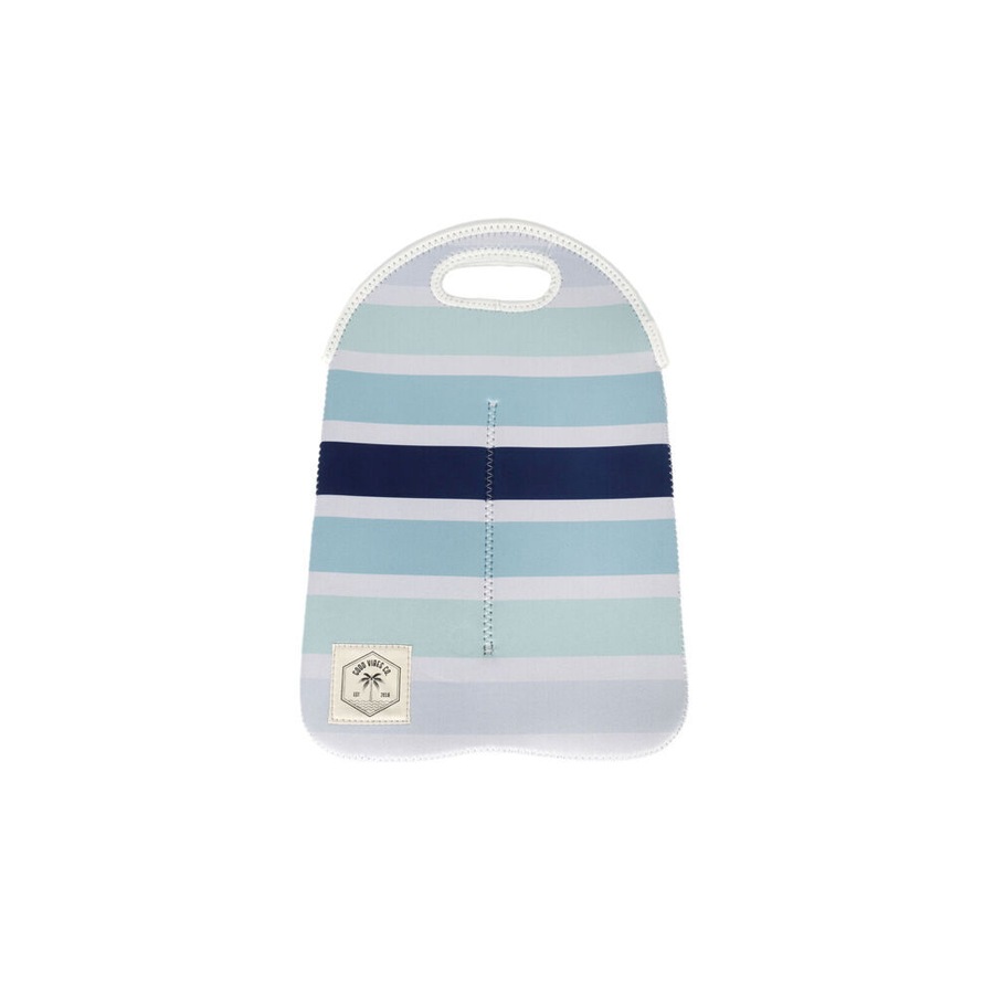 4PK Good Vibes Neoprene Double Cooler Bottle Bag Ocean Tide 38x24cm