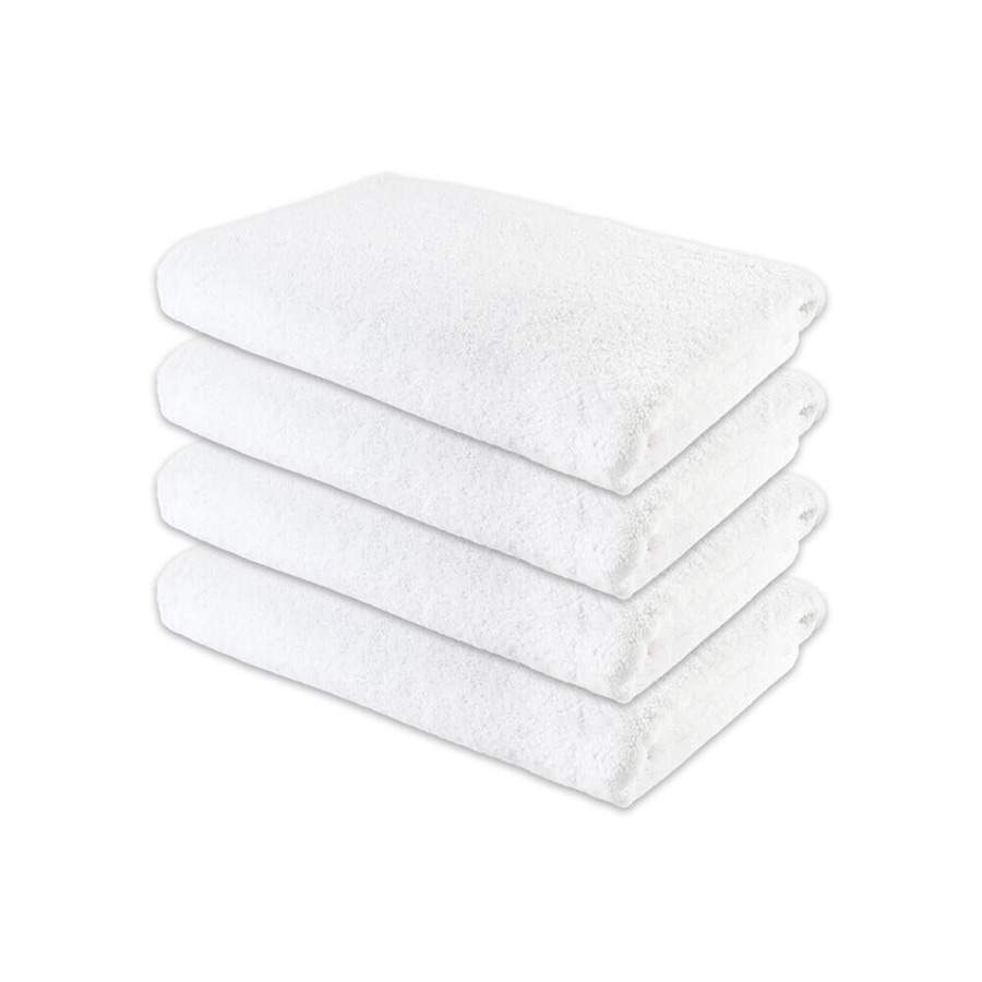 4PK Jason Commercial White J-Dry Supreme Bath Towel Bathroom Large 76x150cm