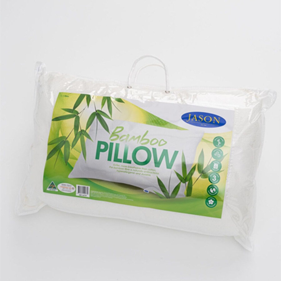 4PK Jason Medium Feel Bamboo Pillow Home Bedding Sleeping Cushion White