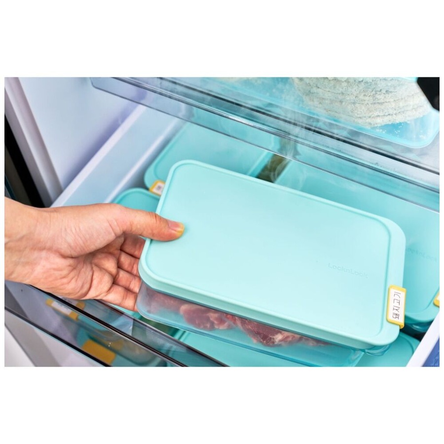 4PK LocknLock Freezer Fit Food Storage Container Microwave Safe 2.2L Blue Lid