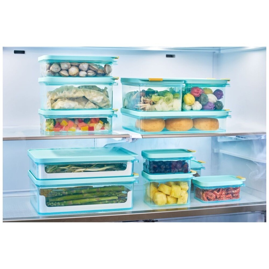 4PK LocknLock Freezer Fit Food Storage Container Microwave Safe 2.2L Blue Lid