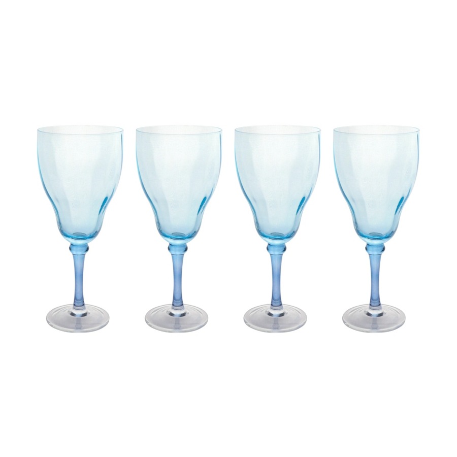 4PK LVD Decorative Ocean Wine Glass Barware/Drinkware Decor Blue 19x7x7cm