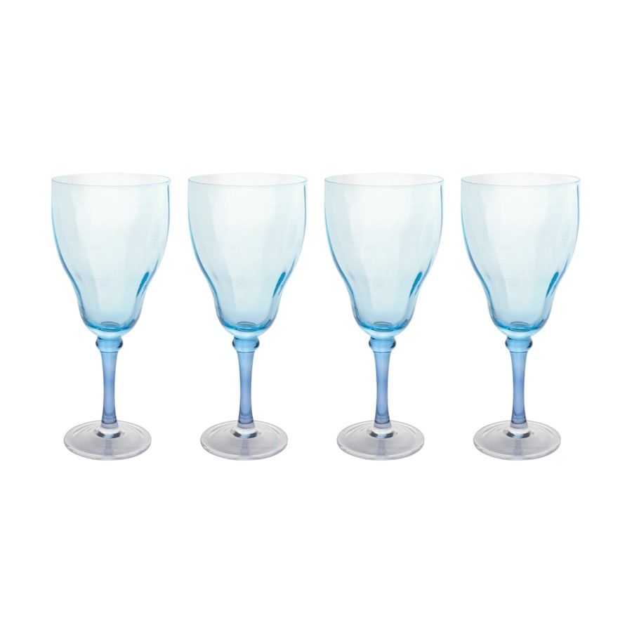 4PK LVD Decorative Ocean Wine Glass Barware/Drinkware Decor Blue 19x7x7cm
