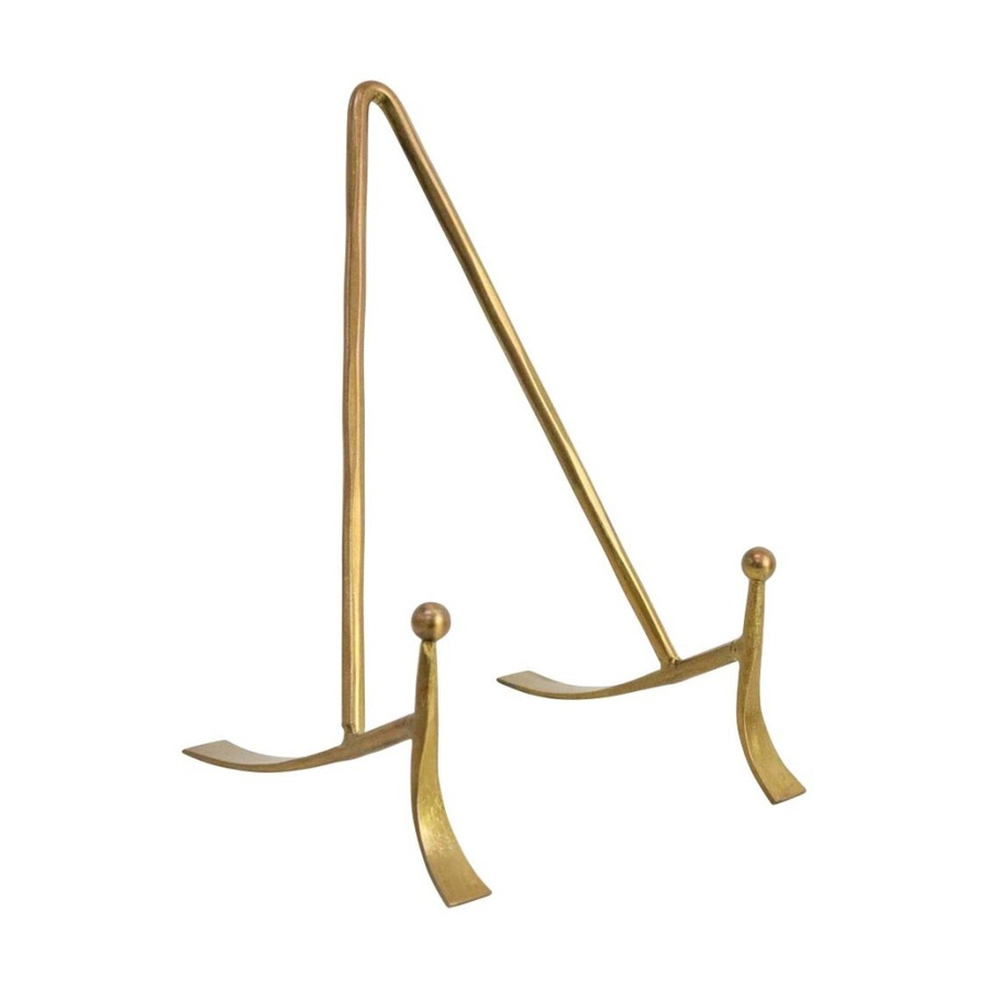 4PK LVD Small Handcrafted Metal Brass Plate Stand Accessory 15x9x9cm