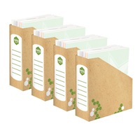 4PK Marbig School/Office Desk Magazine/Books Rack Holder/Organiser/Storage Grey