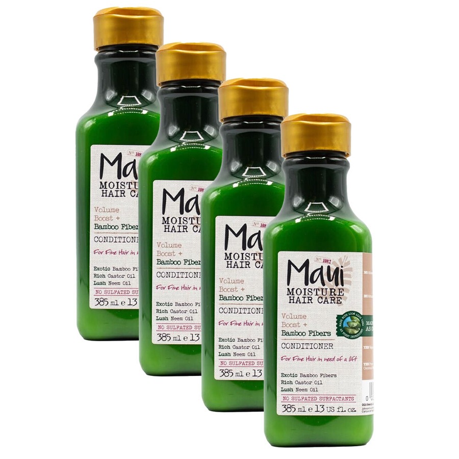 4PK Maui Moisture 385ml Conditioner Bamboo Fibers Volume & Boost For Fine Hair