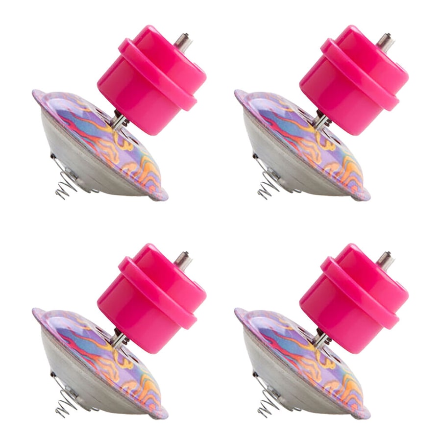 4PK MDI Metal Hopping Spinning Top Classic Retro Desk Toy Display Kids 3.6x5.6cm