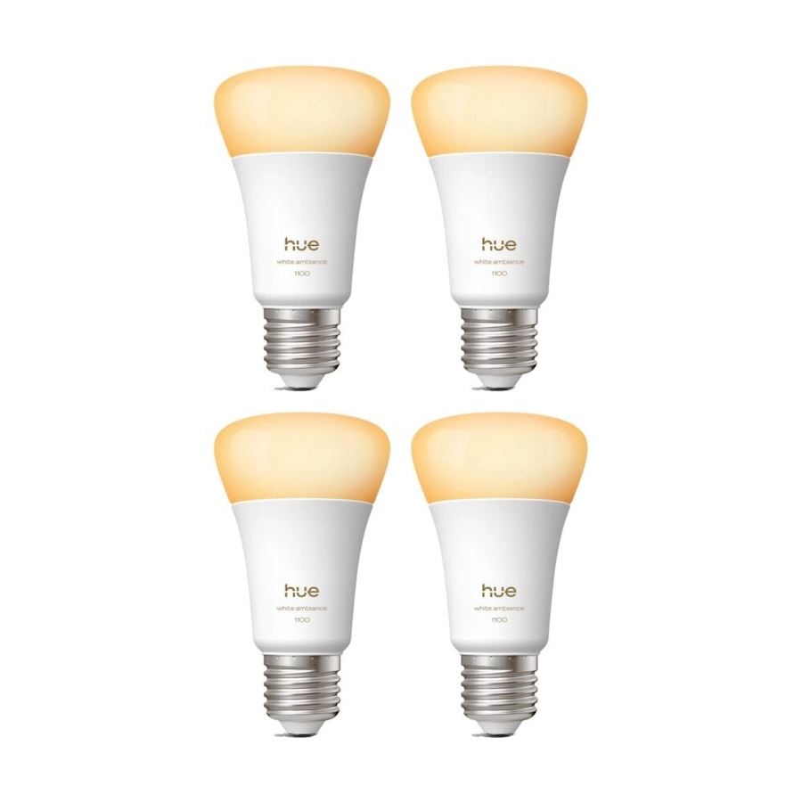 4PK Philips Hue 1100 A60 LED White Ambience Brightness Adjustable Lightbulb E27