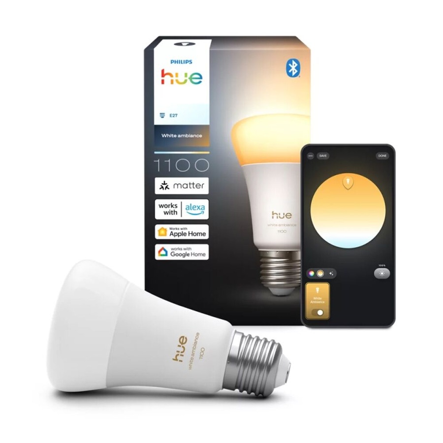 4PK Philips Hue 1100 A60 LED White Ambience Brightness Adjustable Lightbulb E27