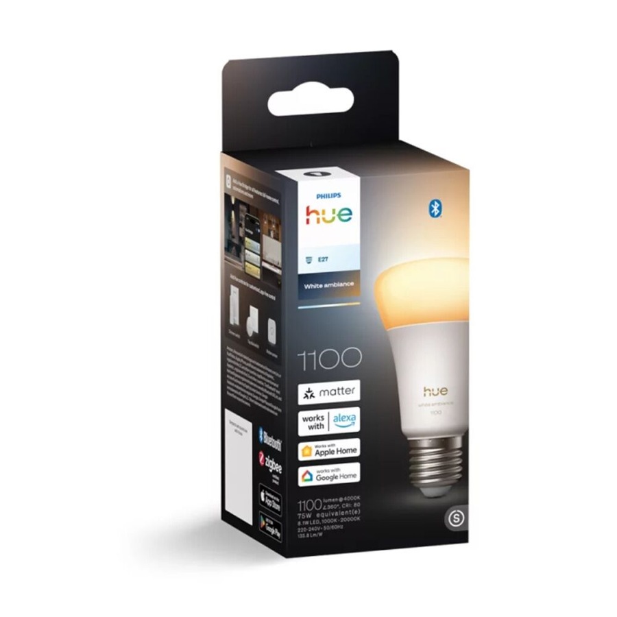 4PK Philips Hue 1100 A60 LED White Ambience Brightness Adjustable Lightbulb E27