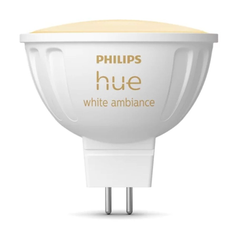 4PK Philips Hue Warm to Cool White Ambience MR16 Smart Lightbulb 5.1W