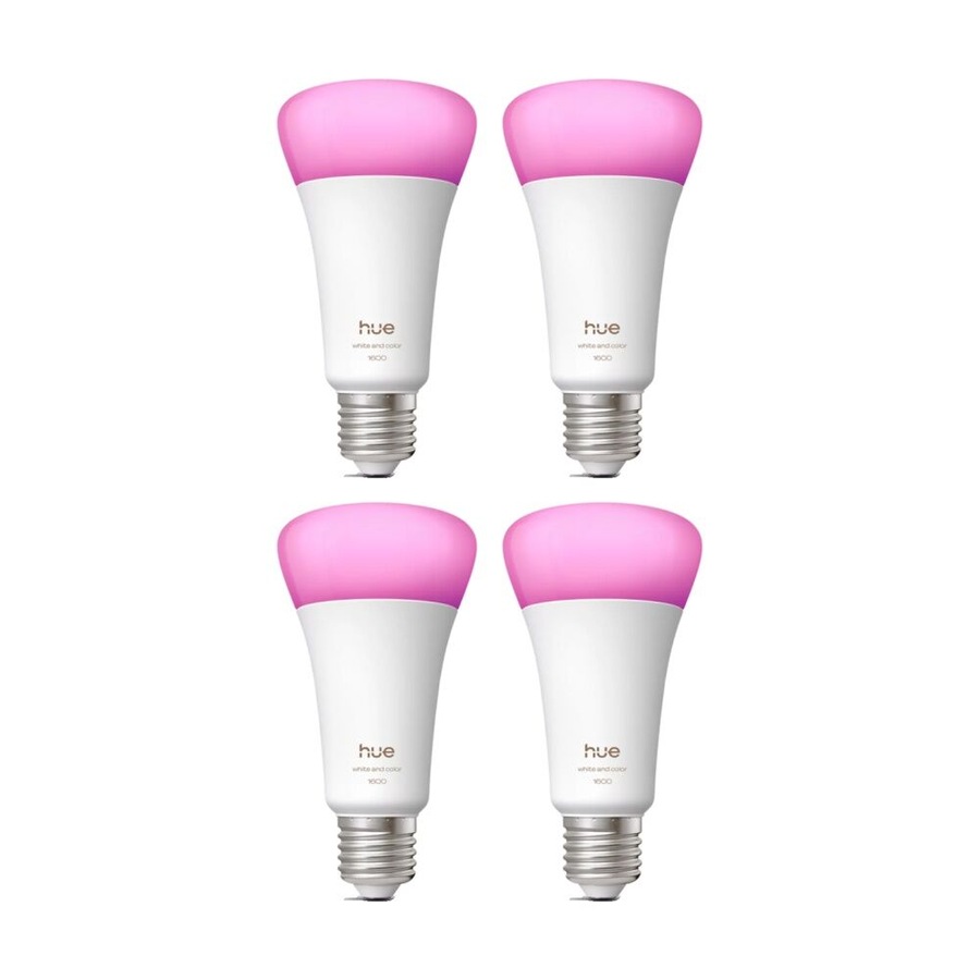 4PK Philips Hue White/Colour Ambience 1600lm A67 B22 Smart LED Lightbulb 15W