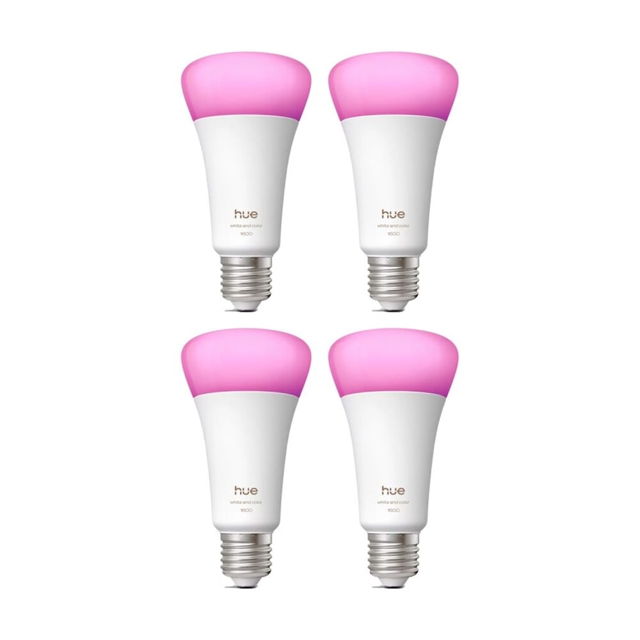 4PK Philips Hue White/Colour Ambience 1600lm A67 B22 Smart LED Lightbulb 15W