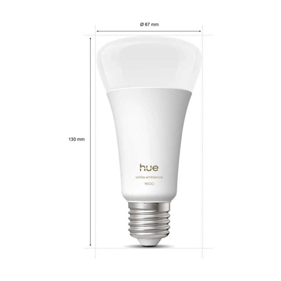 4PK Philips Hue White/Colour Ambience 1600lm A67 B22 Smart LED Lightbulb 15W