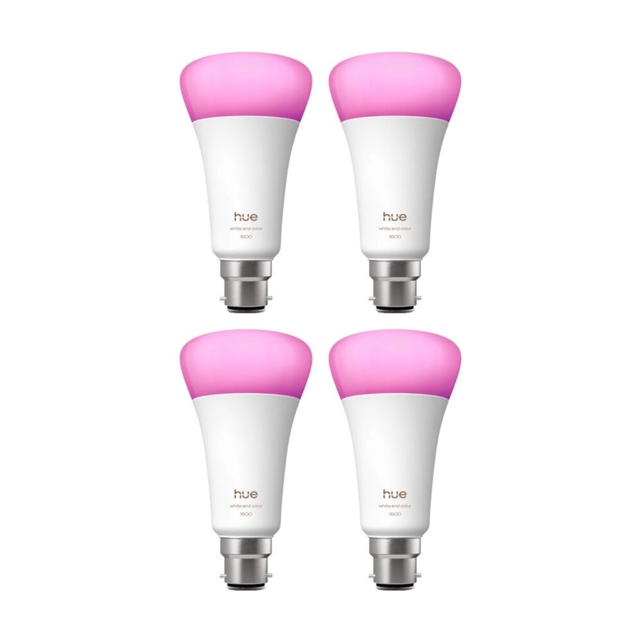 4PK Philips Hue White/Colour Ambience 1600lm A67 E27 Smart LED Lightbulb 15W
