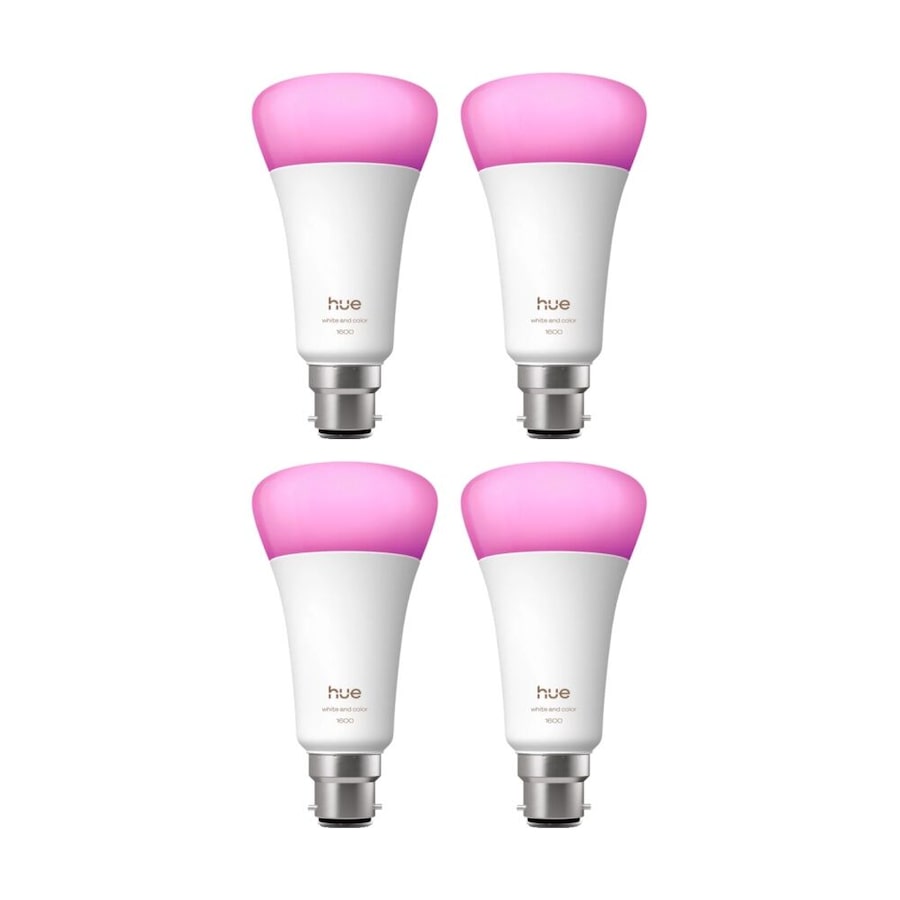 4PK Philips Hue White/Colour Ambience 1600lm A67 E27 Smart LED Lightbulb 15W