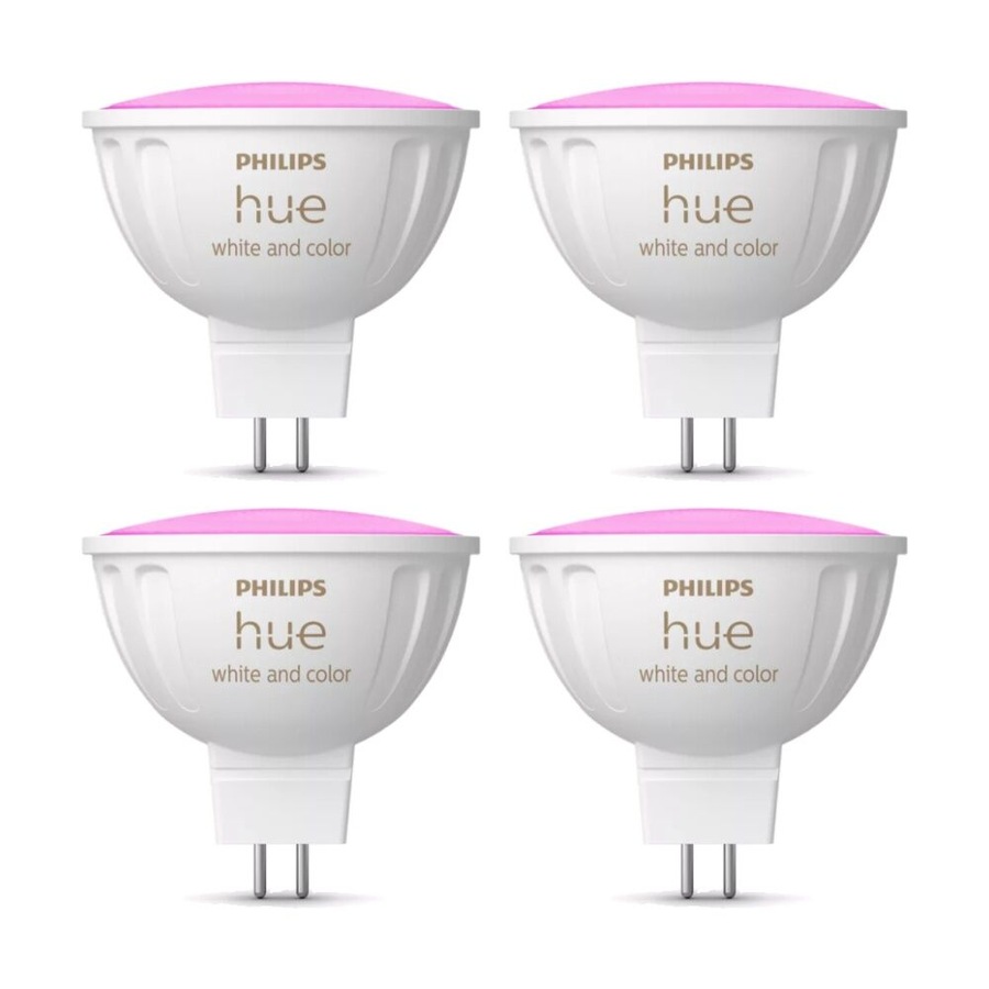 4PK Philips Hue White/Colour Ambience MR16 Smart LED Lightbulb 5.0W