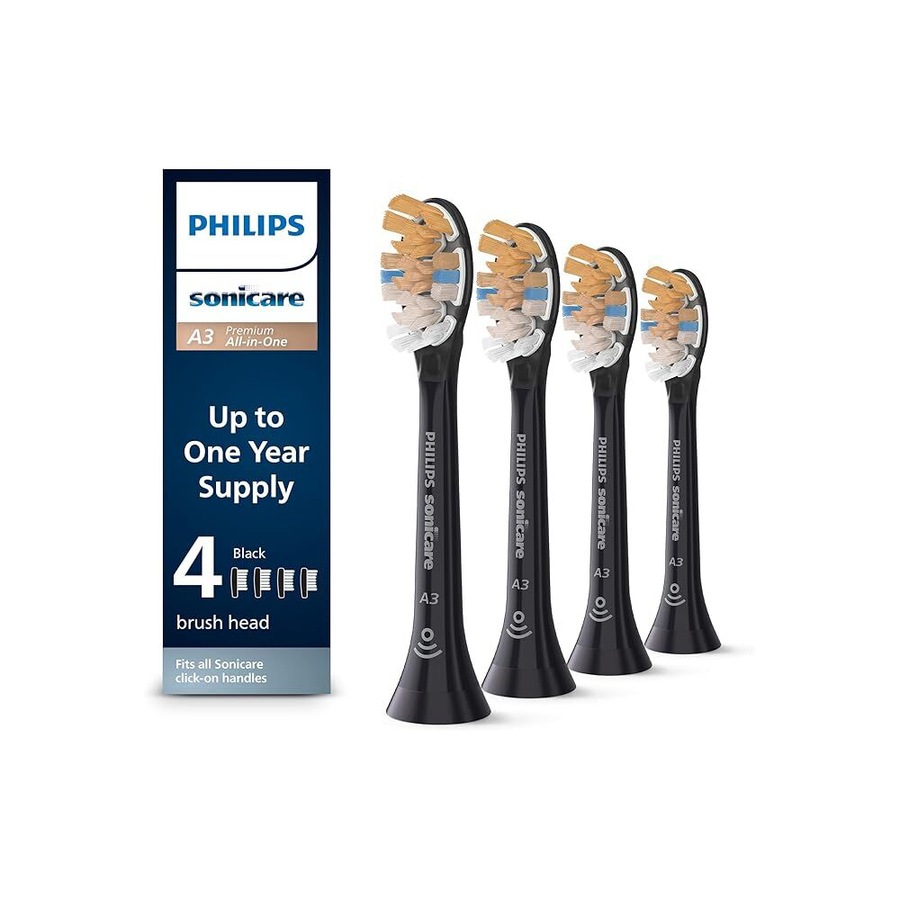 4pk Philips Sonicare A3 Premium All-in-one Electric Toothbrush Heads Black